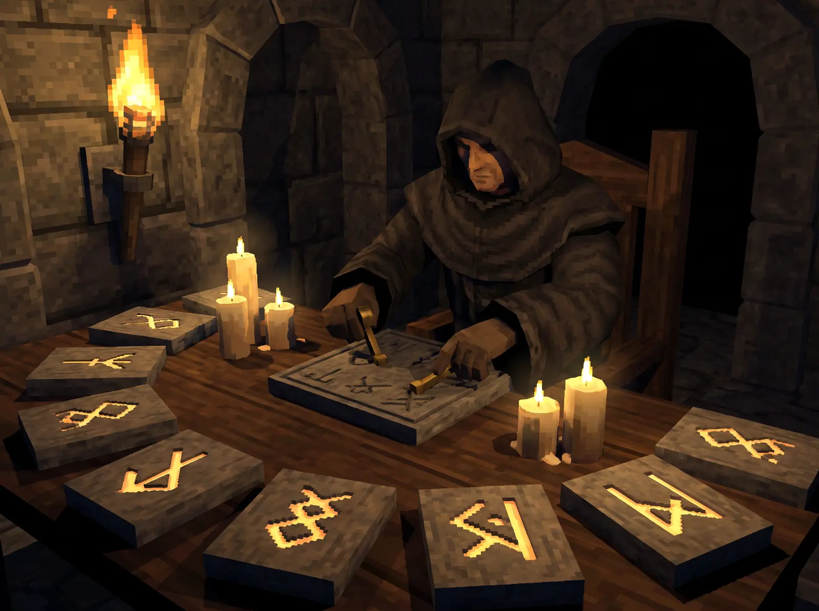 Close-up of the Daggerfall attribute adjustment panel with the add and remove point counters